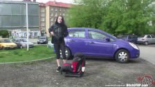 Bitch STOP – Pretty brunette picked up in car