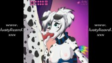 Cute anthro furry yiff girl gives a blow job